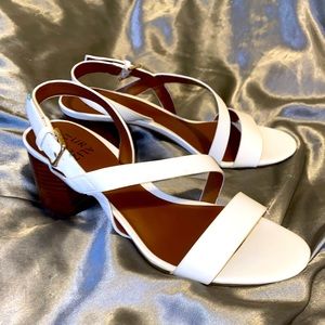 Naturalize Kendall Heeled Sandals White Slingback Pumps